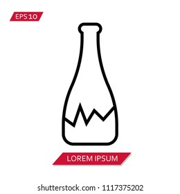 broken bottle vector icon symbol