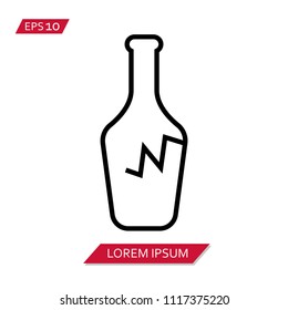 broken bottle vector icon symbol