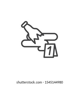 Broken Bottle-evidence line icon. linear style sign for mobile concept and web design. Crime scene investigation outline vector icon. Symbol, logo illustration. Vector graphics
