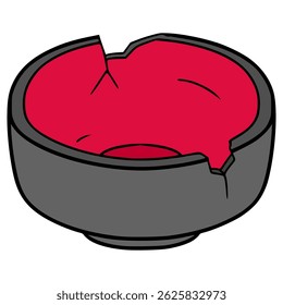 broken bowl illustration hand drawn isolated vector