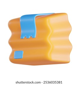 Diseño de icono de caja rota 3d. Ilustración 3d de caja rota