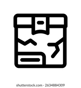 broken box line icon. Clean and minimalist vector icon for websites, mobile apps, presentations, and logos. Fully scalable and customizable for any project.