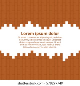 Broken brick wall with place for text. Vector illustration.