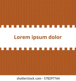 Broken brick wall with place for text. Vector illustration.