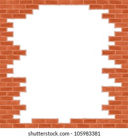 Broken brick wall, vector eps10 illustration