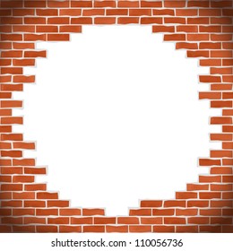 Broken brick wall, vector eps10 illustration