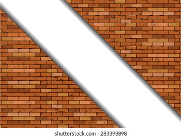 Broken brick wall, vector illustration