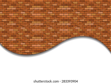Broken brick wall, vector illustration