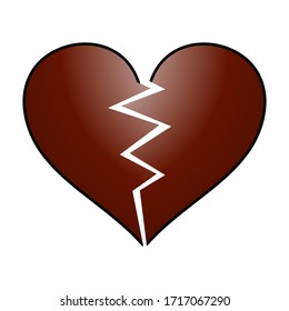 Broken Brown Heart Emoji Vector