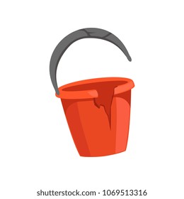 Broken bucket, recycling garbage concept, utilize waste vector Illustration on a white background