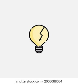 Broken bulb icon sign vector,Symbol, logo illustration for web and mobile