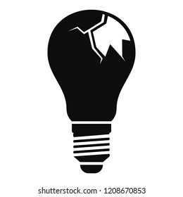 Broken bulb icon. Simple illustration of broken bulb vector icon for web design isolated on white background