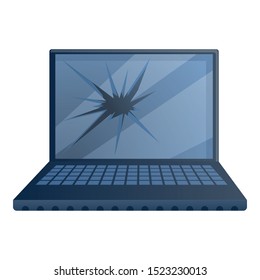 Broken Business Laptop Icon. Cartoon Of Broken Business Laptop Vector Icon For Web Design Isolated On White Background