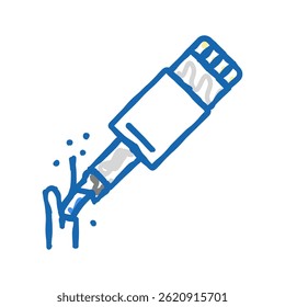 gebrochenes Kabel Ladegerät doodle Symbol Skizze Vektor. defektes Kabel-Ladegerät. einzelne Symbolgrafik