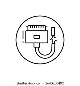 Broken cable, connector icon. Simple line, outline vector elements of connectors and cables icons for ui and ux, website or mobile application