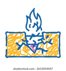 broken cable doodle icon sketch vector. broken cable sign. isolated symbol illustration