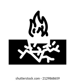 broken cable glyph icon vector. broken cable sign. isolated contour symbol black illustration