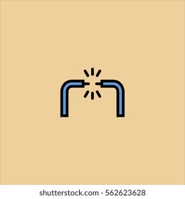 Broken Cable Icon Flat Design