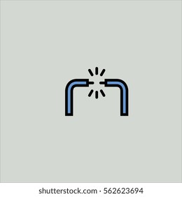 Broken Cable Icon Flat Design