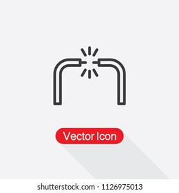 Broken Cable Icon Vector Illustration Eps10