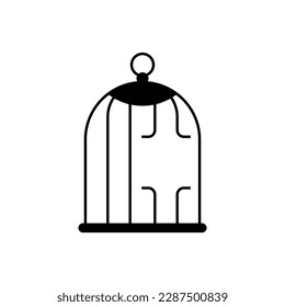 Broken cage with bent bars. concept of freedom