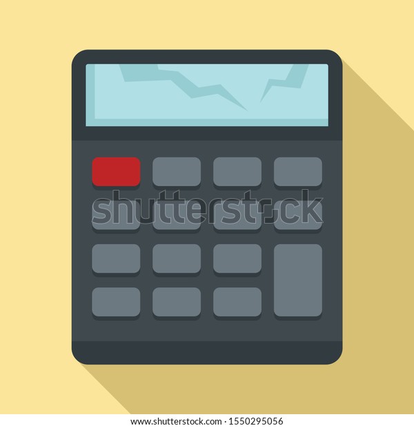 Broken calculator icon. Flat illustration\
of broken calculator vector icon for web\
design