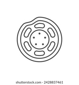 Broken car disc line icon