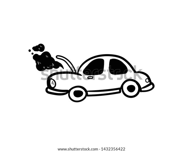 Broken Car Doodle Hand Drawing Vector Stock Vector (Royalty Free ...