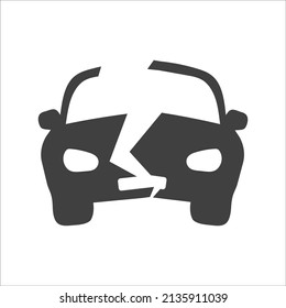 broken car icon on white background. EPS 10