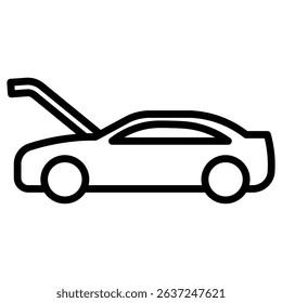 broken car icon Simple thin line stroke