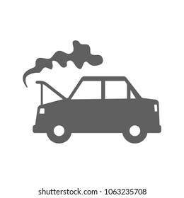 Broken car icon in trendy flat style isolated on white background. Symbol for your web site design, logo, app, UI. Vector illustration, EPS