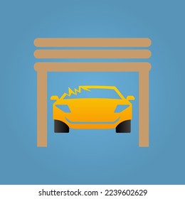 icono de coche roto, ilustración vectorial