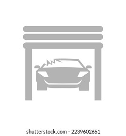 broken car icon, vector illustration