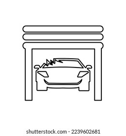 broken car icon, vector illustration