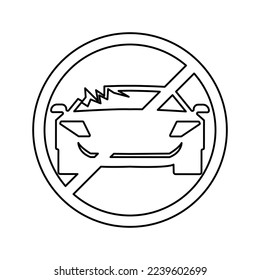broken car icon, vector illustration