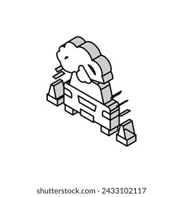 vector de icono isométrico de coche roto. signo de coche roto. ilustración de símbolo aislado