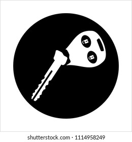Broken Car Key with Alarm Vector Illustration
