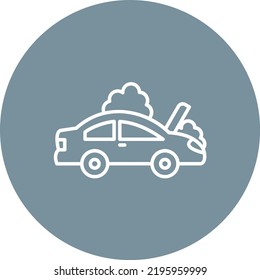 Broken Car line circle icon vector image. Can also be used for web apps, mobile apps and print media.