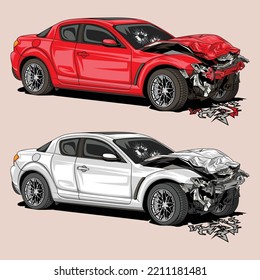 Broken Car Vector Art, image. eps - Shutterstock ID 2211181481