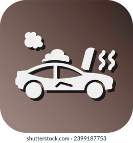 Icono De Fondo De Gradiente De Glifo Vector De Coche Roto Para Uso Personal Y Comercial.
