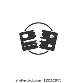 Broken card icon. Element of internet security icon for mobile concept and web apps. Detailed Broken card icon can be used for web and mobile