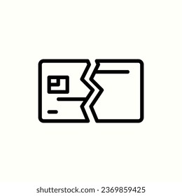 broken card icon, isolated icon in light background, perfect for website, blog, logo, graphic design, social media, UI, mobile app