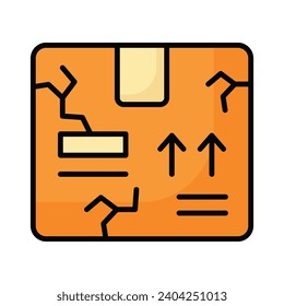 Broken cardboard vector design, torn carton package, Broken box icon for apps and websites