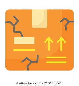 Broken cardboard vector design, torn carton package, Broken box icon for apps and websites