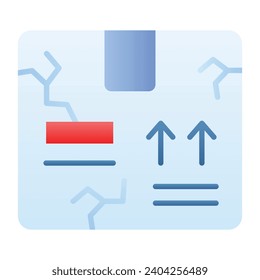 Broken cardboard vector design, torn carton package, Broken box icon for apps and websites