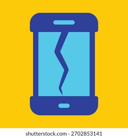 Teléfono celular roto Vector de moda inteligente encantador diseño increíble útil Ilustración de fondo colorido.eps