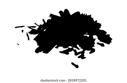 Broken ceylon cinnamon pile silhouette, simple cinnamomum verum bark pieces vector icon