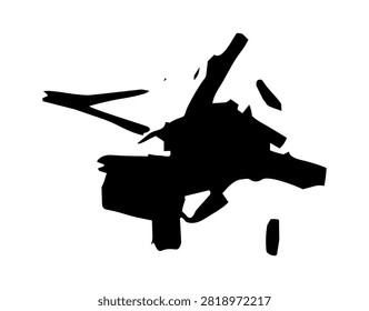 Broken ceylon cinnamon pile silhouette, simple cinnamomum verum bark pieces vector icon