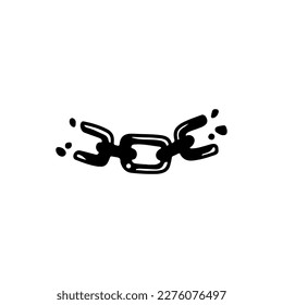 broken chain doodle illustration vector