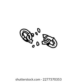 broken chain doodle illustration vector